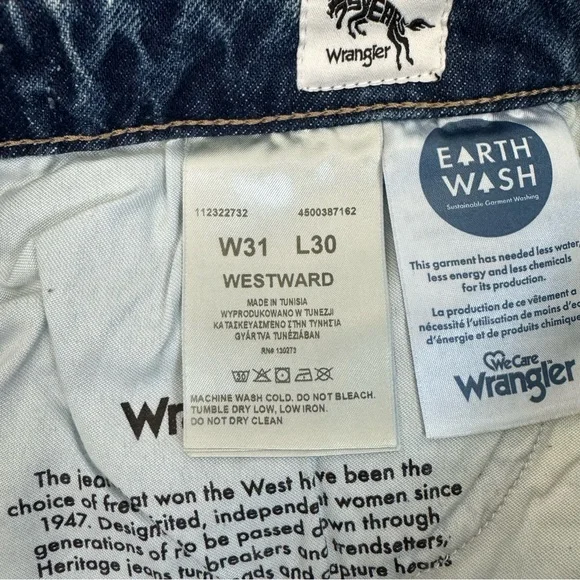 NWT Wrangler Westward 626 Bootcut Jeans Two Tone Side Stripe Size 31 x 30 - Picture 13 of 14